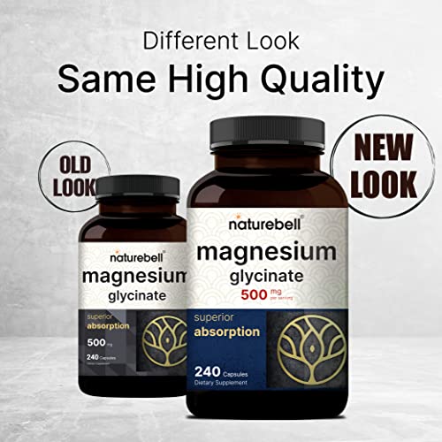 2 Pack Magnesium Glycinate 500mg, 480 Capsules – 100% Chelated for Max Absorption