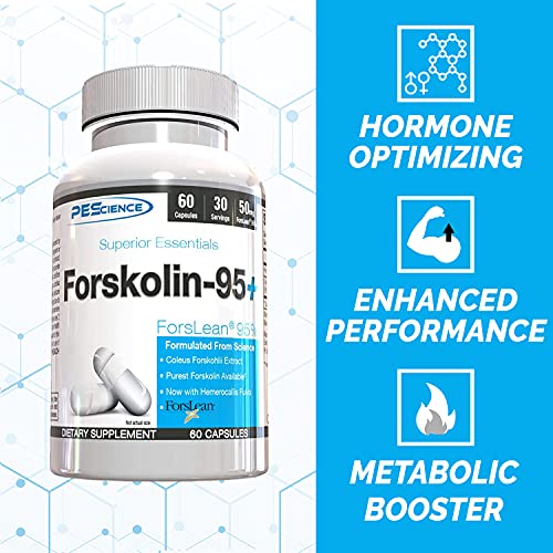PEScience Forskolin Capsules, 95% Pure Forskolin Extract, Patented ForsLean, 60 Count