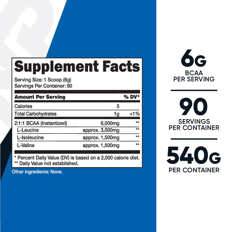 Nutricost BCAA Powder 2:1:1 (Unflavored, 90 Servings) - Branched Chain Amino Acids