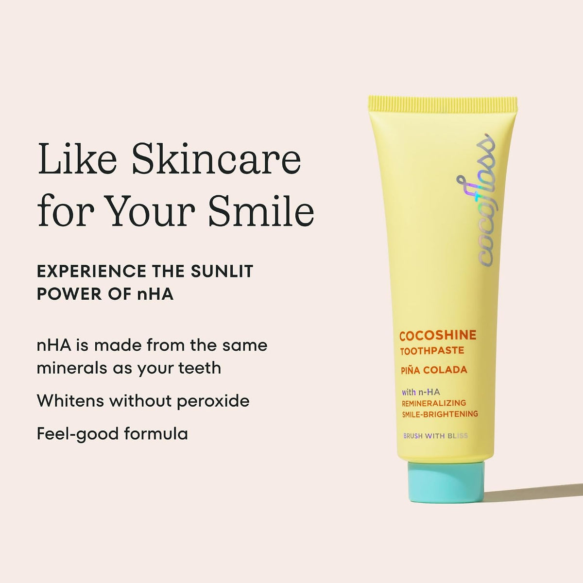 Cocoshine 15% Nano-Hydroxyapatite Toothpaste by COCOLAB, Pina Colada 3.4oz