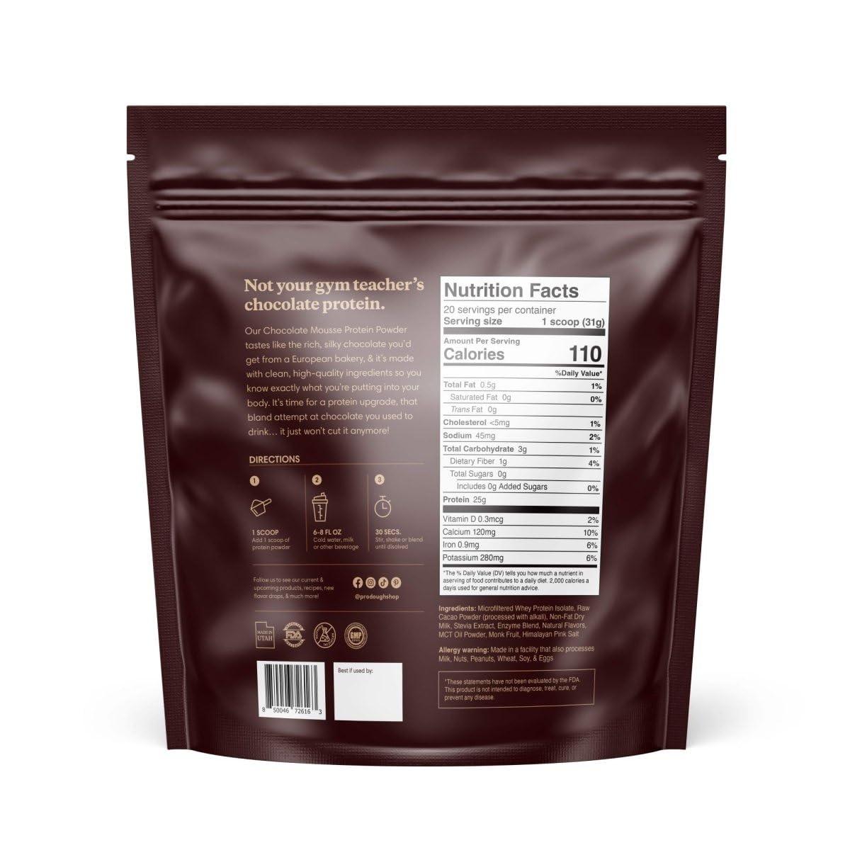 ProDough Gourmet Whey Isolate Hydrolized Protein Powder for Shake Mix- Easy Digest