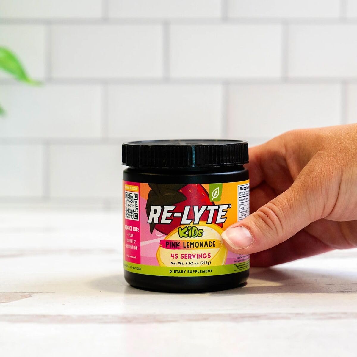 REDMOND Re-Lyte Kids Hydration Electrolyte Mix Powder, Pink Lemonade 7.62 oz