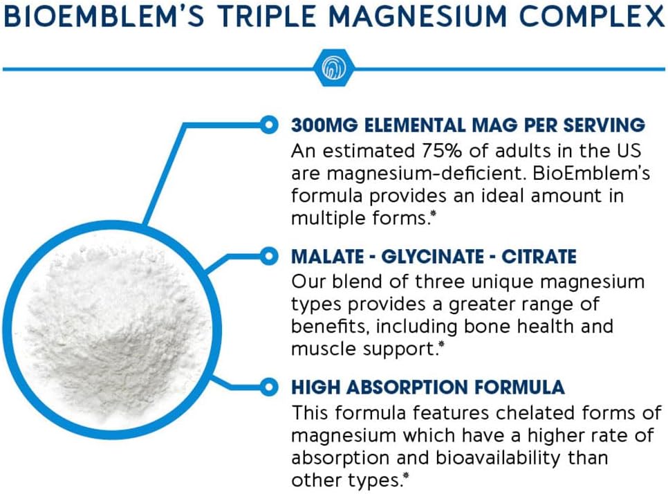 BioEmblem Vitamin D3 K2 Capsules (5000IU and 200mcg) and Magnesium Complex 60 Capsules