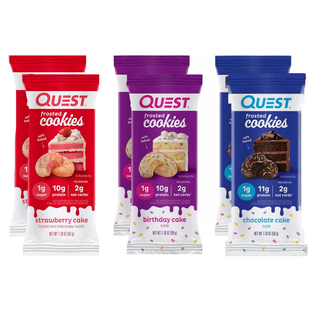 Quests Nutrition Frosted Protein Cookies Variety - 6 pack (12 Cookies)