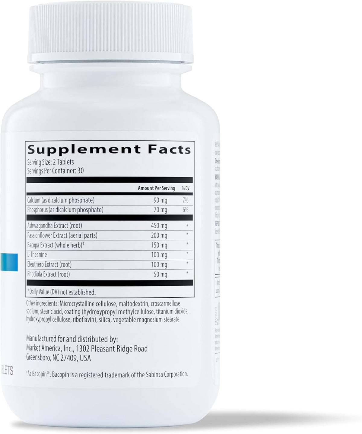 Bliss Stress Support with Ashwagandha, Rhodiola & L-Theanine, 60 Tablets