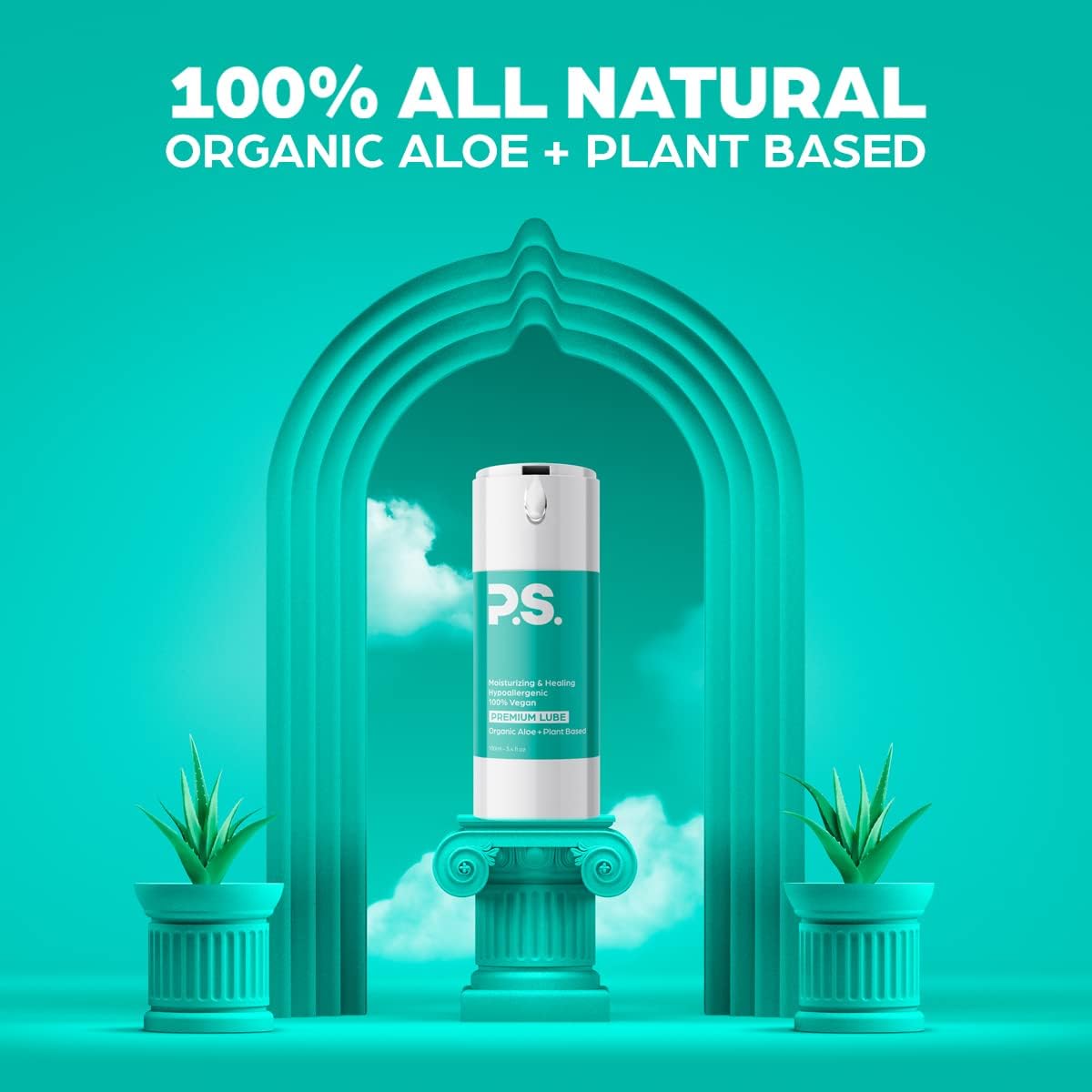 PS Thin Extra Large Latex Condoms & Personal Lubricant Bundle - 12 Pack Lubricated, Odorless Latex Condoms - 100mL Bottle Organic Aloe & Plant Based Lube - All Natural, pH Balanced, & 100% Vegan