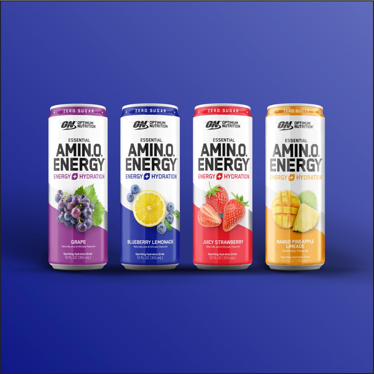 Optimum Nutrition Amino Energy Sparkling Hydration Drink, Electrolytes, Caffeine, Amino