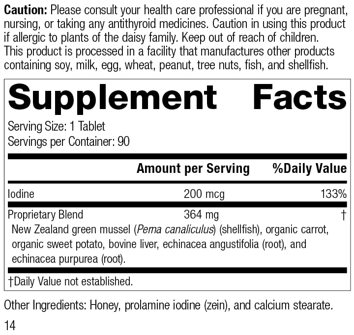 Standard Process Iodomere - Whole Food Metabolism and Thyroid Support with Echinacea