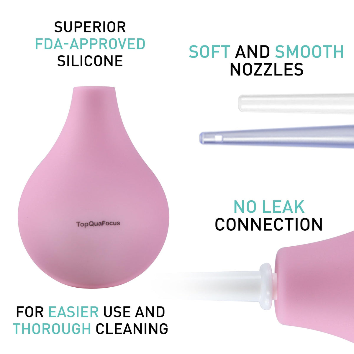 TopQuaFocus 8oz Enema Bulb Kit Anal and Vaginal Douche Bulb for Men Flushing System Enemas Silicone