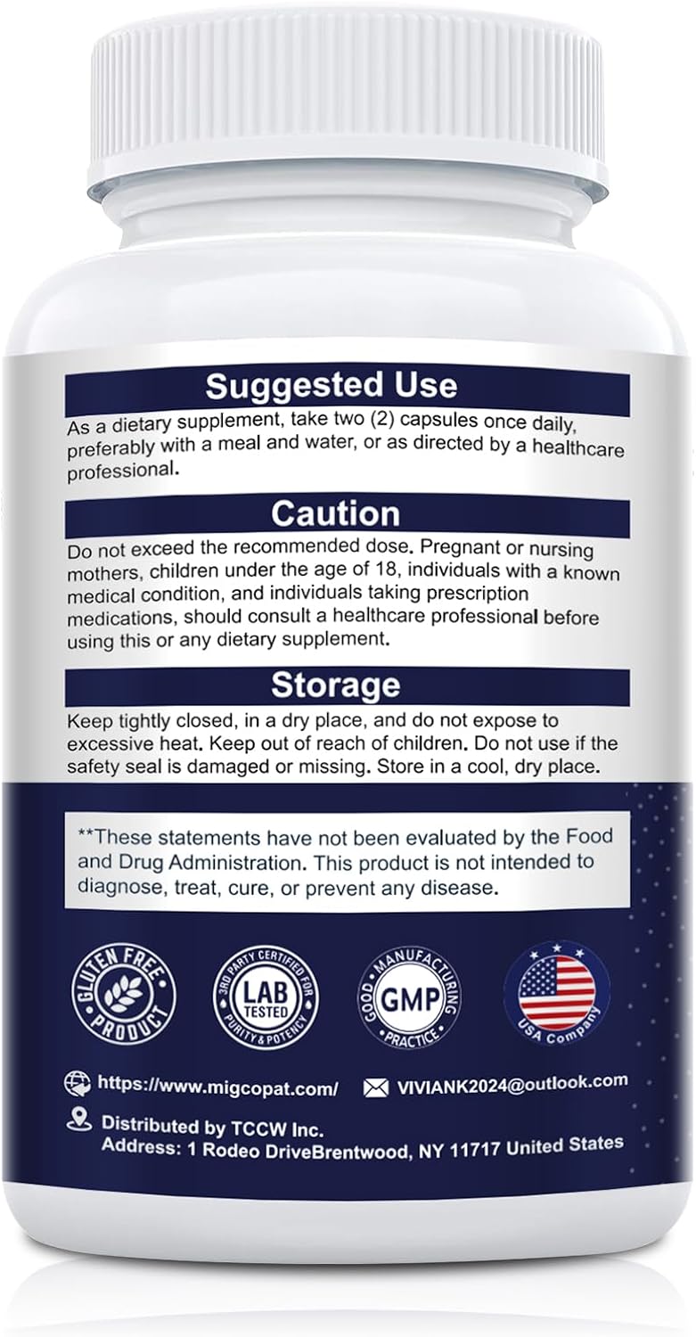 Migcopat Probiotic Prebiotic, Postbiotic & Digestive Enzymes for Digestive Health, 80 Billion CFU Probiotics Complete Gut Support with Berberine, Cinnamon, L-Glutamine, for Men & Women, 120 Capsules