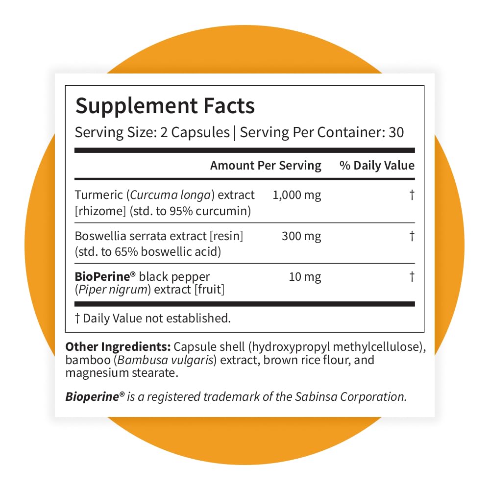 Pattern Wellness Turmeric Curcumin Supplement – 60 Capsules | 95% Curcuminoids with BioPerine® Black Pepper – Supports Joint, Cognitive & Immune Health – Non-GMO, Gluten Free