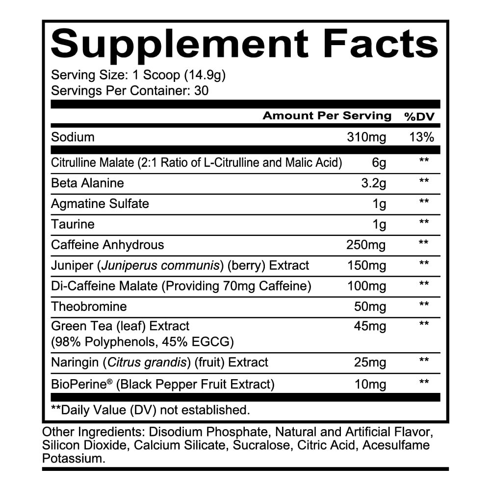 REDCON1 Total War Pre Workout Powder, Blue Lemonade - Beta Alanine + Citrulline Malate