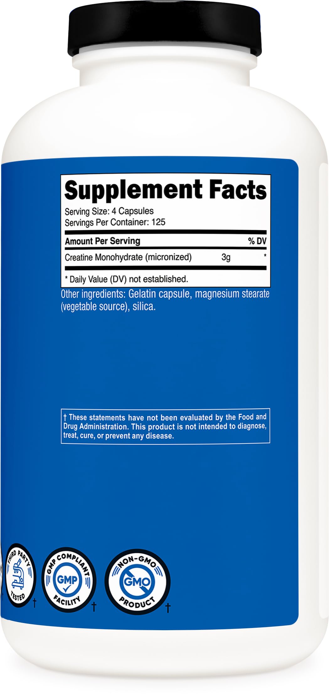 Nutricost Micronized Creatine Monohydrate 3,000mg 500 Capsules, 125 Servings, 750mg of Creatine Monohydrate Per Capsule