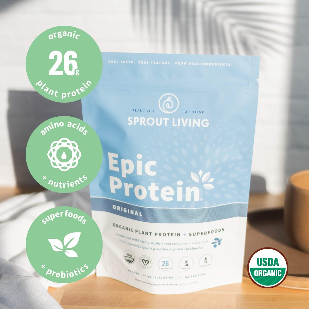 Colorfuel Organic Greens + Original Plant Protein Bundle | Superfood Drink with Adaptogens Prebiotics + 26g Complete Vegan Protein Powder | Clean Daily Nutrition Stack
