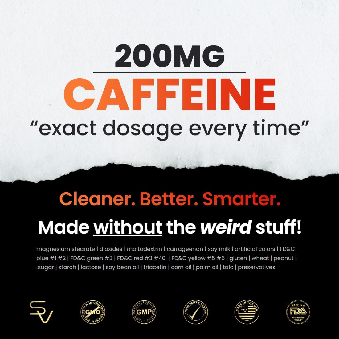 Caffeine Pills 200mg with 100mg L-Theanine & Coconut MCT Oil, 50 Softgels | 2:1 Caffeine-to-L-theanine ratio for smooth energy and focus, one daily softgel, non-GMO, easy-to-swallow, third-party tested