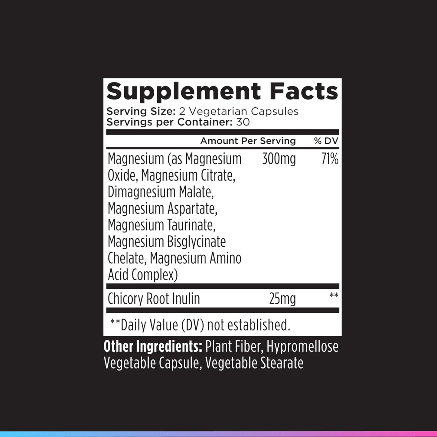 Livingood Daily Magnesium Supplement with Magnesium Glycinate, Citrate, Malate, Oxide, Aspartate, Amino Acid Complex and Chicory Root for Heart Health, Sleep and Muscle Support, 300mg, 60 Capsules
