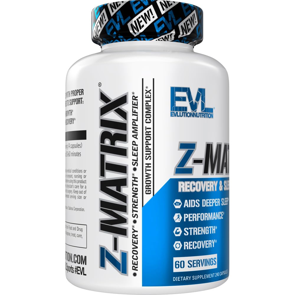 EVL Post Workout Recovery Supplement - Magnesium and Zinc - ZMatrix Zinc Magnesium Aspartate Muscle Recovery Supplement for Sleep Support and Muscle Health