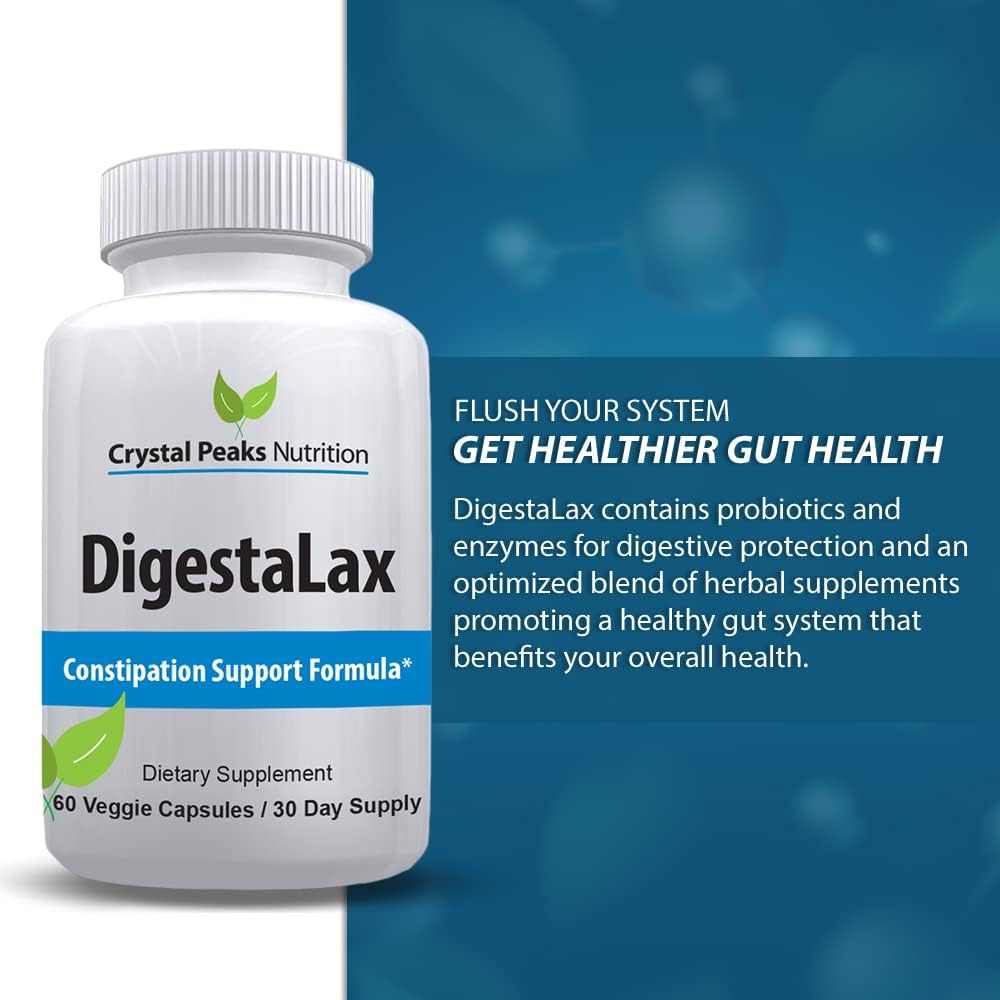 DigestaLax Increase Nutrition & Constipation Support - Helps Improve Easy Digestion & Natural Colon Absorption + Gas, Bloating, and Cramping Relief, Calcium Blend for Gut Health, 60 Veggie Capsules