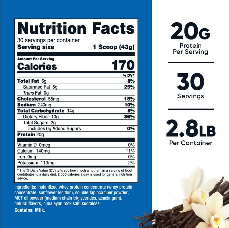 Nutricost Meal Replacement Shake Powder (Vanilla), 30 Servings - Protein, Non-GMO