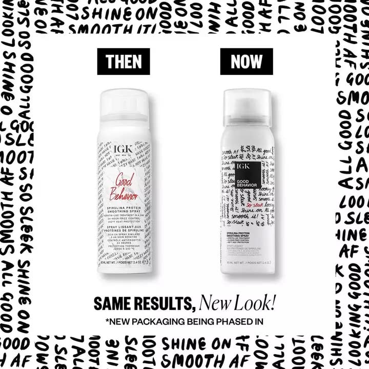 IGK GOOD BEHAVIOR Spirulina Protein Smoothing Spray Travel | Keratin Like Treatment