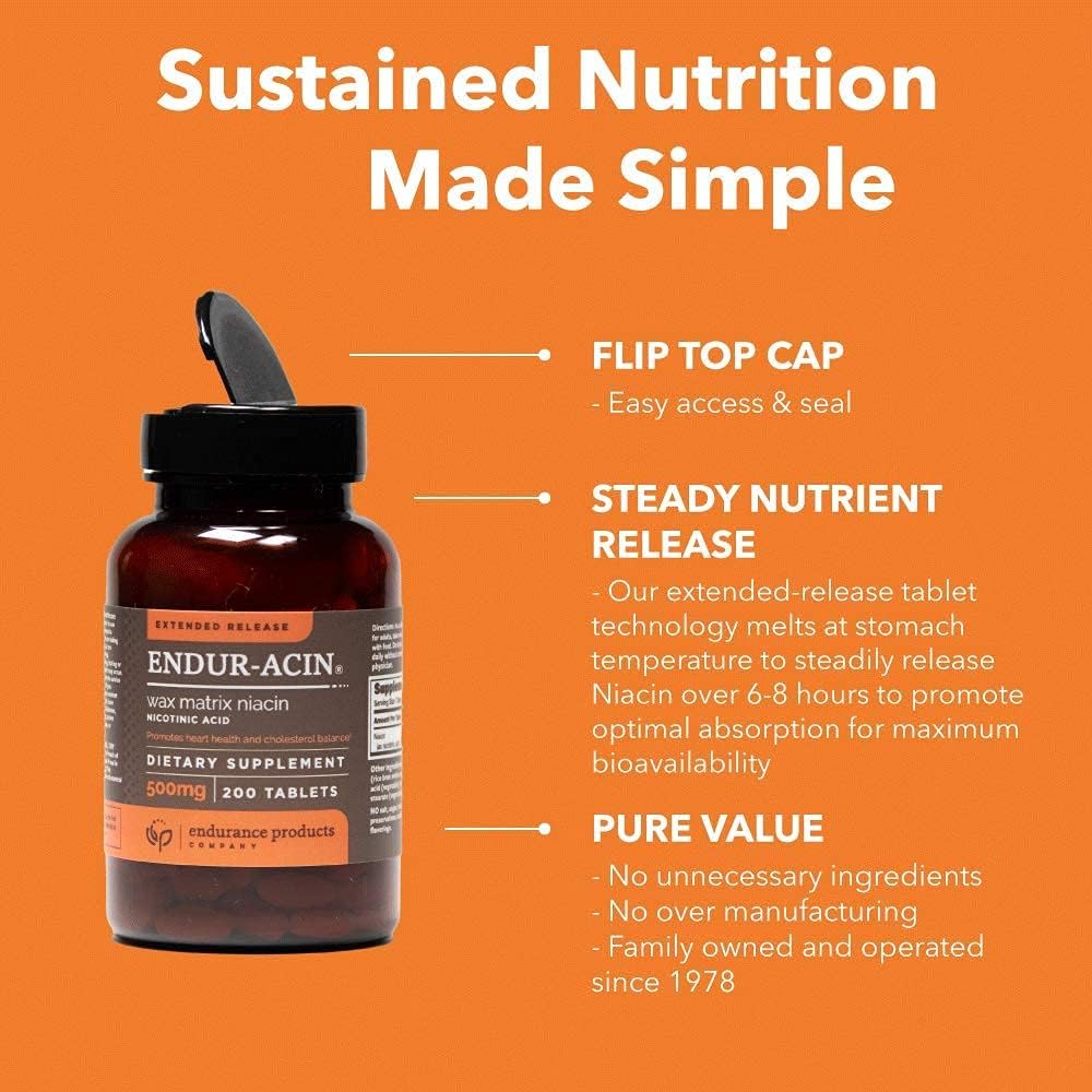 ENDUR-C® - 1000mg Sustained-Release Vitamin C Supplement for Optimal Absorption* - 150 Tablets and ENDUR-ACIN Niacin - Vitamin B3 Niacin 500mg Extended Release & Low-Flush, 200 Tablets
