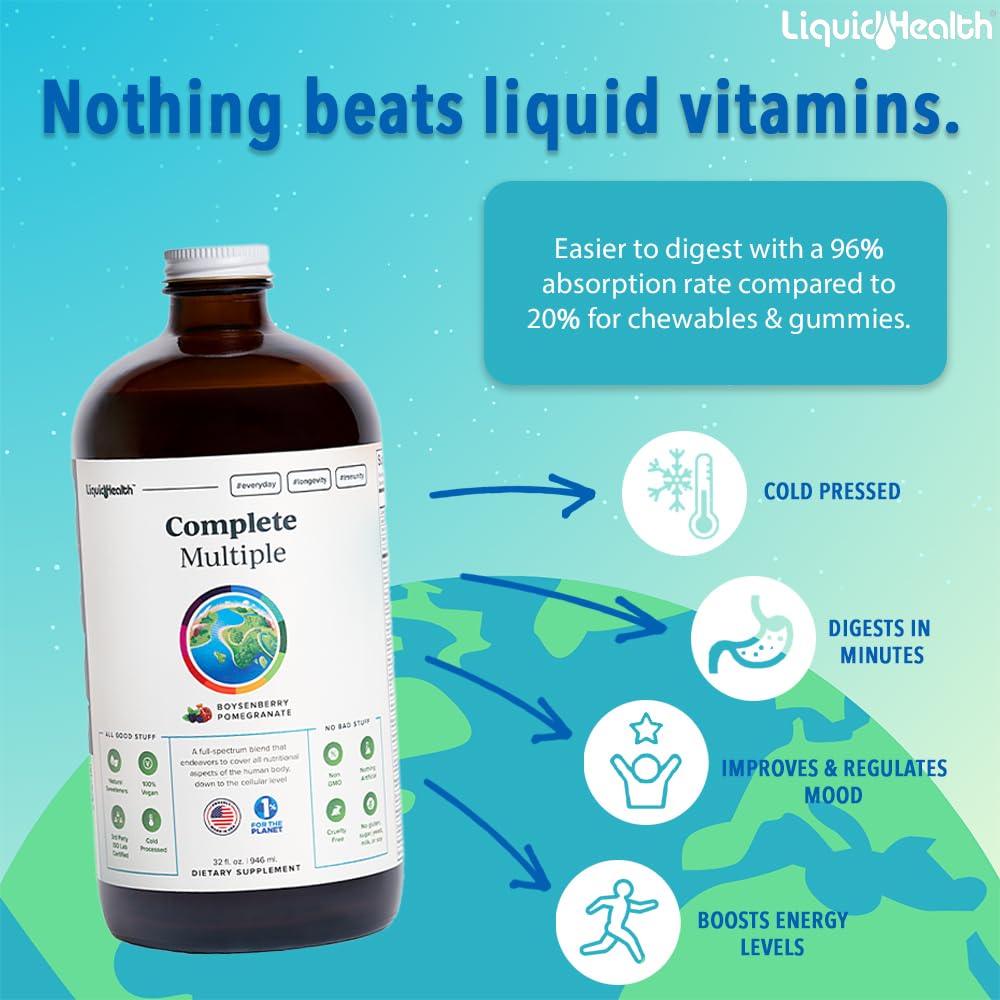 LIQUIDHEALTH 32 Oz Liquid Multivitamin for Adult Men & Women - Complete Multiple