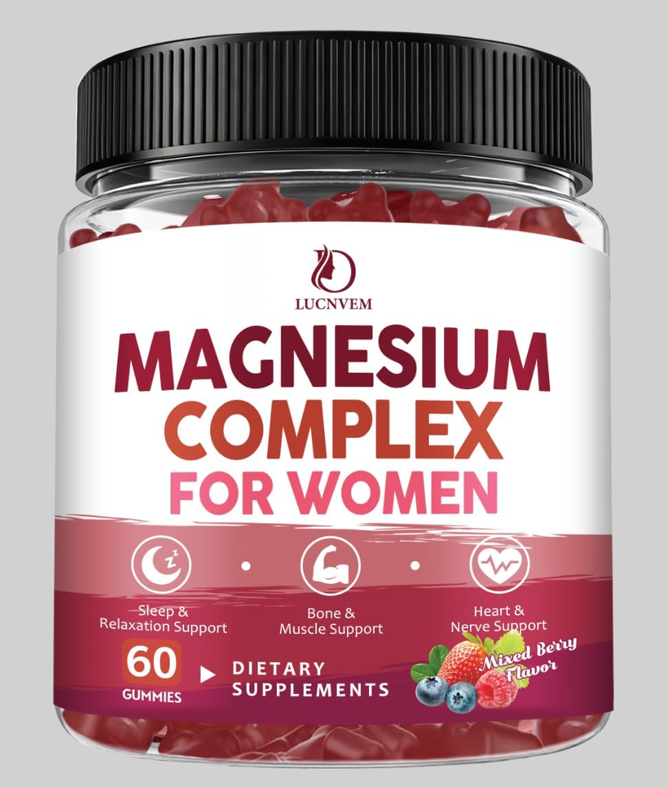 Magnesium Cmoplex Gummies for Women, Magnesium Glycinate Malate Taurate with L-theanine for Women's Calm, Sleep, Muscle, Bone Support, Non-GMO, Vegan, 120 Ct