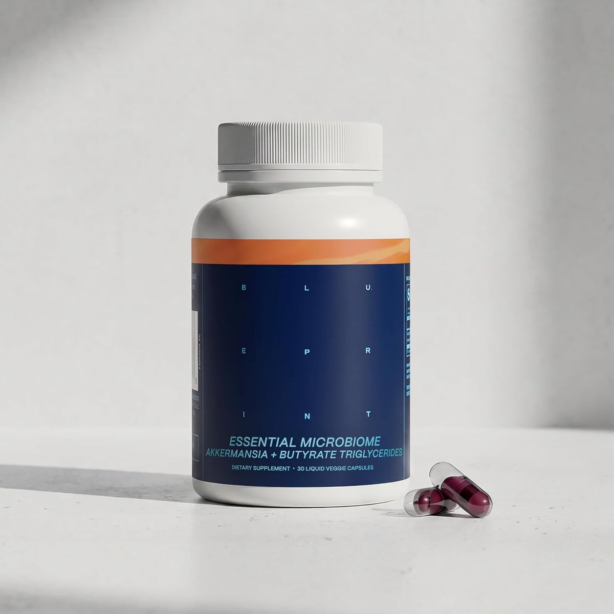 Blueprint by Bryan Johnson Essential Microbiome Capsules, Digestive & Gut Health Support for Women and Men, Delayed-Release 2-in-1 Postbiotic Daily Oral Microbiome Supplement for Healthy Digestion*