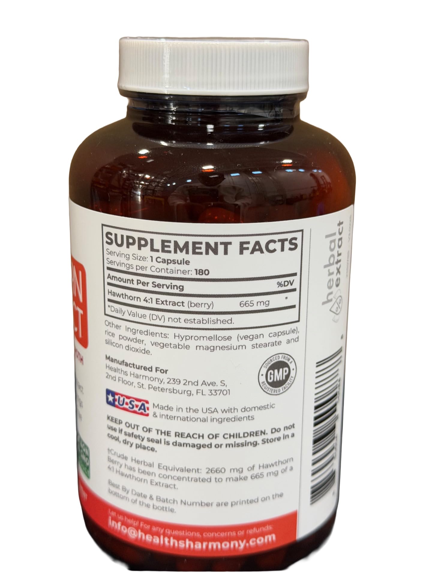 Super Potent Hawthorn Berry Extract Capsules - Hawthorn Berry Supplement Made from Extra Strength Concentrate to Support Heart and Digestive Health - Vegan Non-GMO & Gluten Free (4 Month Supply)