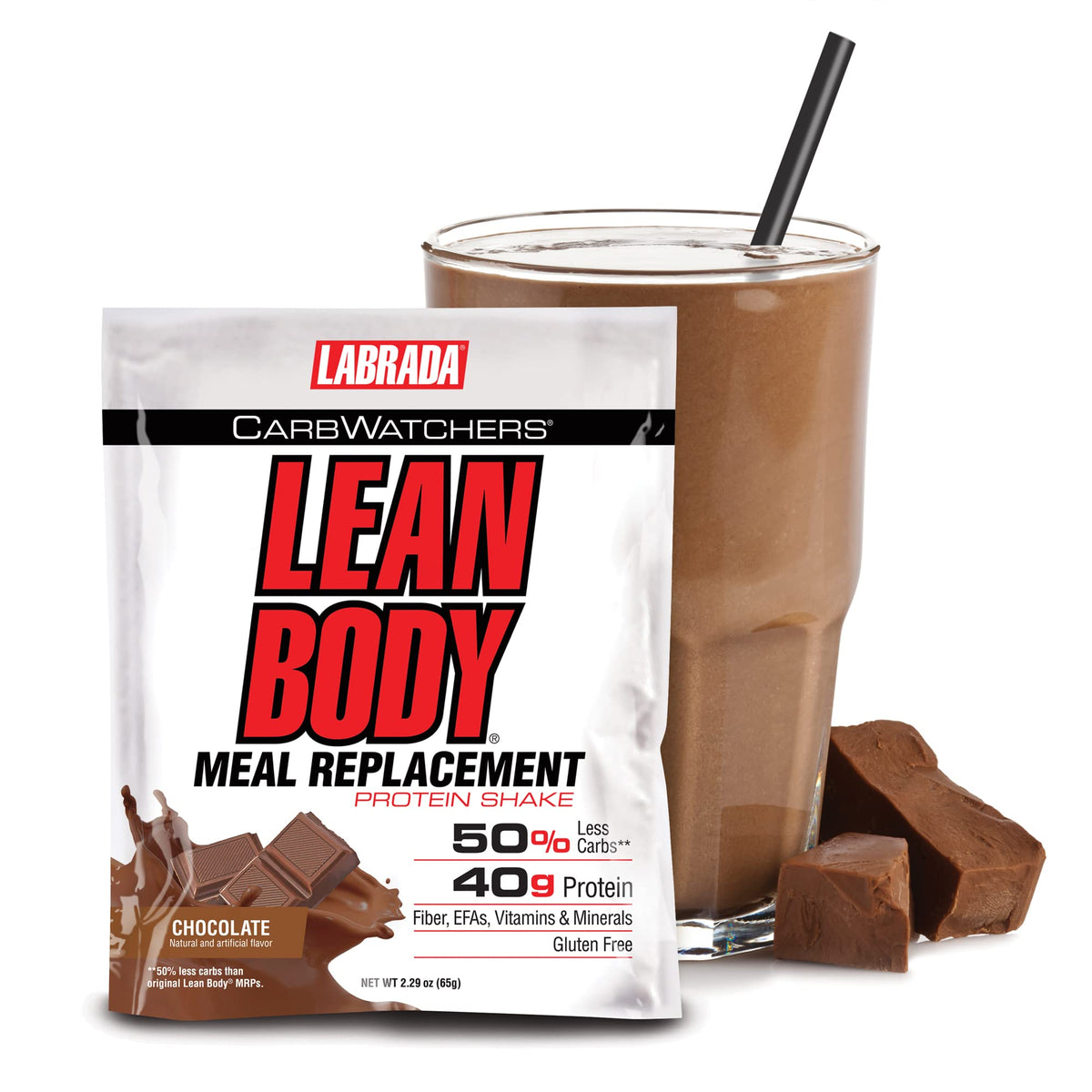 Labrada Carb Watchers Lean Body Hi-Protein Meal Replacement Shake, Chocolate Ice