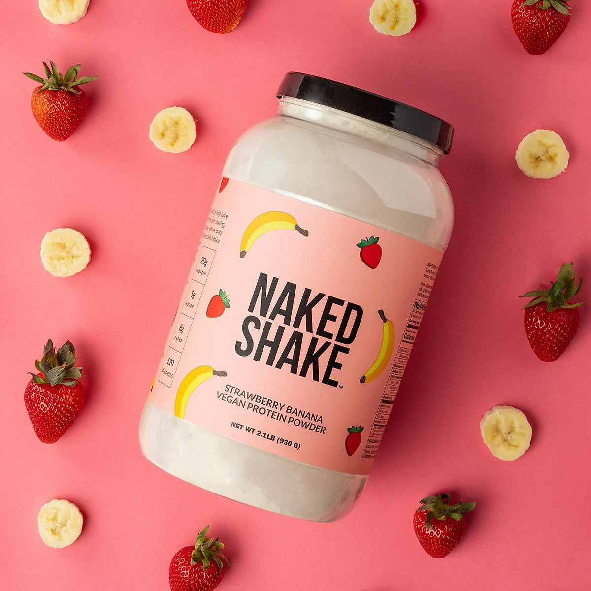 NAKED nutrition Naked Shake - Vegan Protein Powder, Strawberry Banana - Flavored Plant