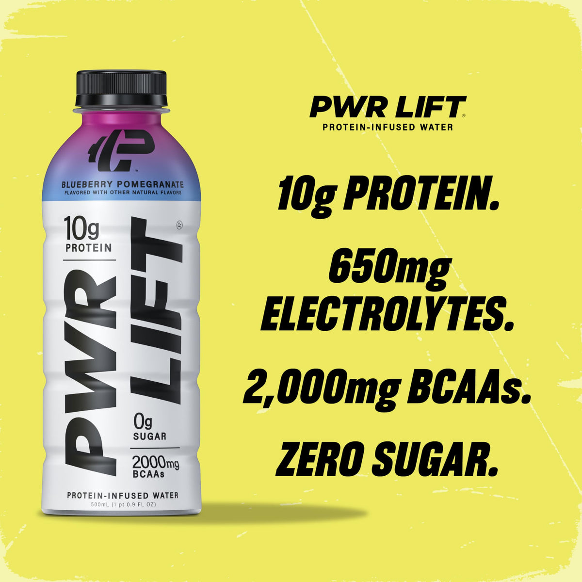 Whey Protein Water Sports Drink by PWR LIFT | Blueberry Pomegranate | Keto, Vitamin B