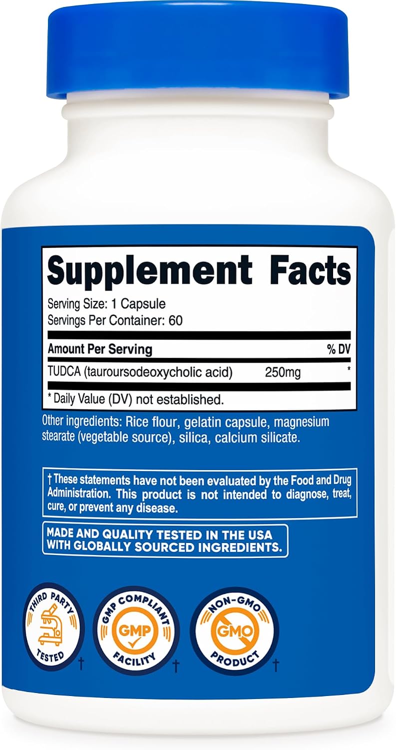 Nutricost Tudca 250mg, 60 Capsules (Tauroursodeoxycholic Acid) - Premium Quality