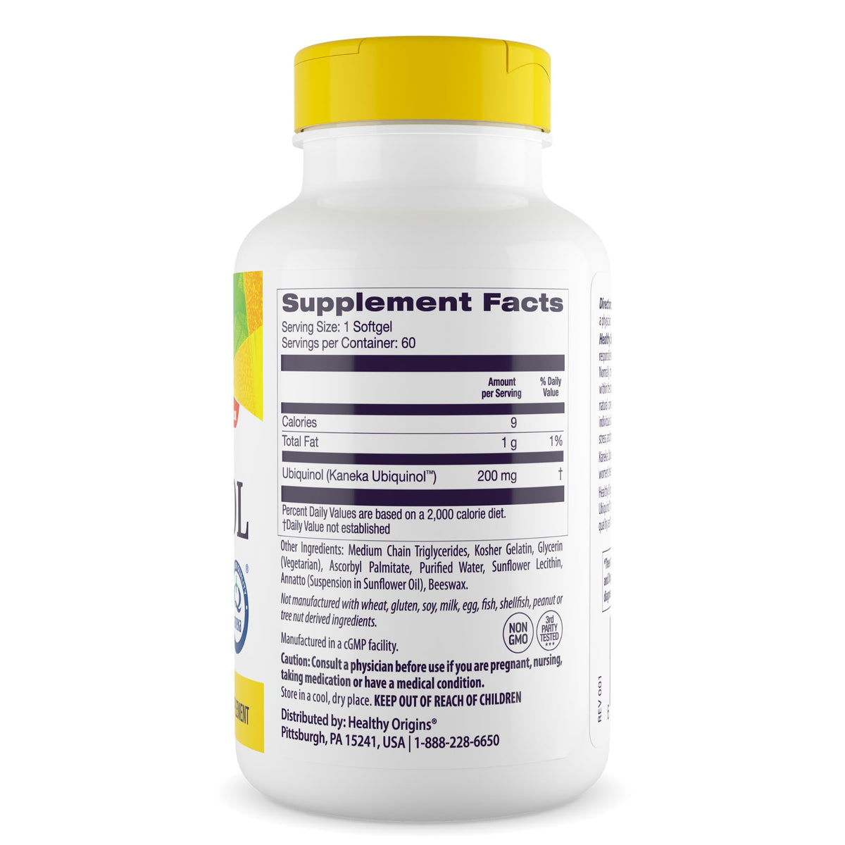 Healthy Origins Ubiquinol (Active Form of CoQ10), 200 mg - Activated Form of CoQ10
