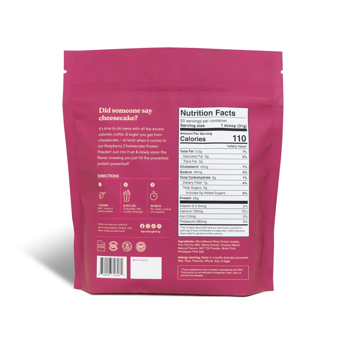 ProDough Gourmet Whey Isolate Hydrolized Protein Powder for Shake Mix- Easy Digest