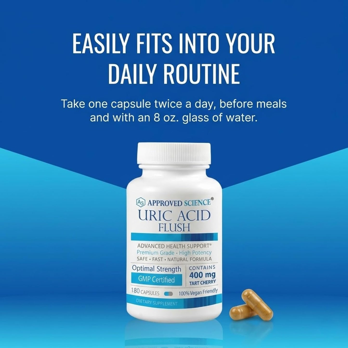 Approved Science Uric Acid Flush Supplement - Tart Cherry, Turmeric, Milk Thistle - Joint Support & Active Mobility - Made in USA - Vegan - 180 Capsules - 3 Month Supply