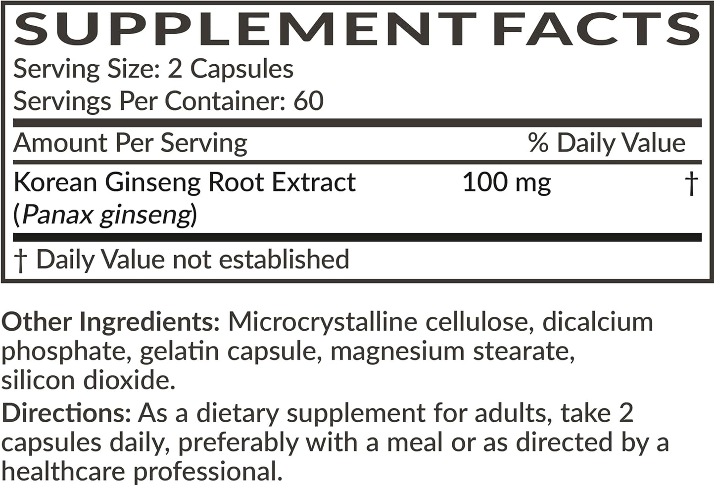 Futurebiotics Korean Panax Ginseng Energy, Memory & Brain Health Support, Non-GMO, 120 Capsules