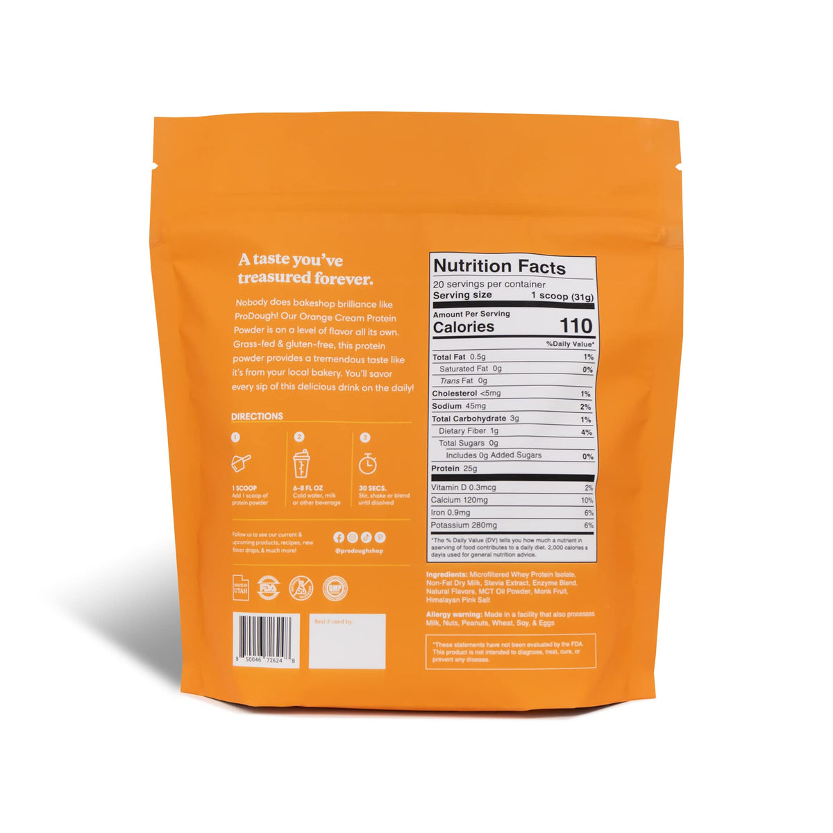 ProDough Gourmet Whey Isolate Hydrolized Protein Powder for Shake Mix- Easy Digest