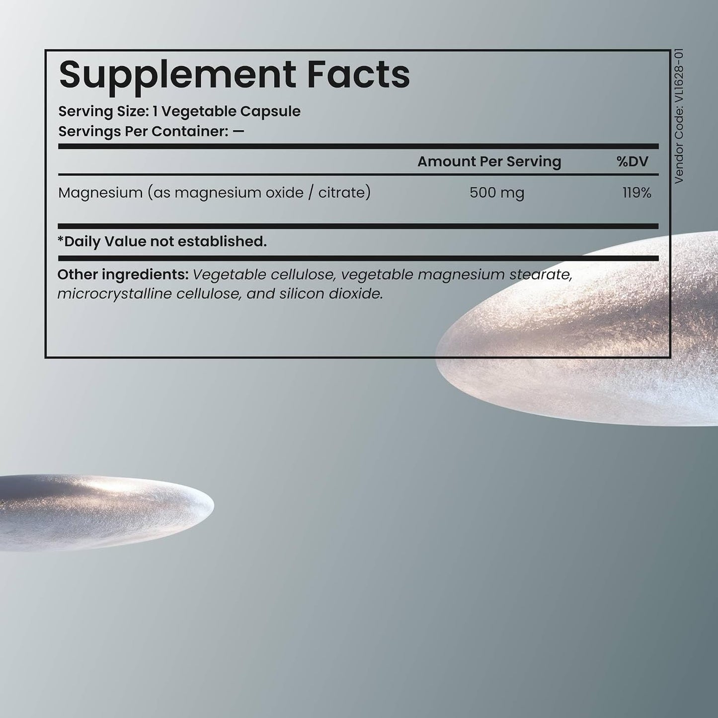 Magnesium Oxide/Citrate 500mg Capsules - High Absorption Chelated Magnesium Supplement for Sleep, Stress Relief, Muscle & Nerve Support - Non-Buffered Magnesium Pills for Daily Use