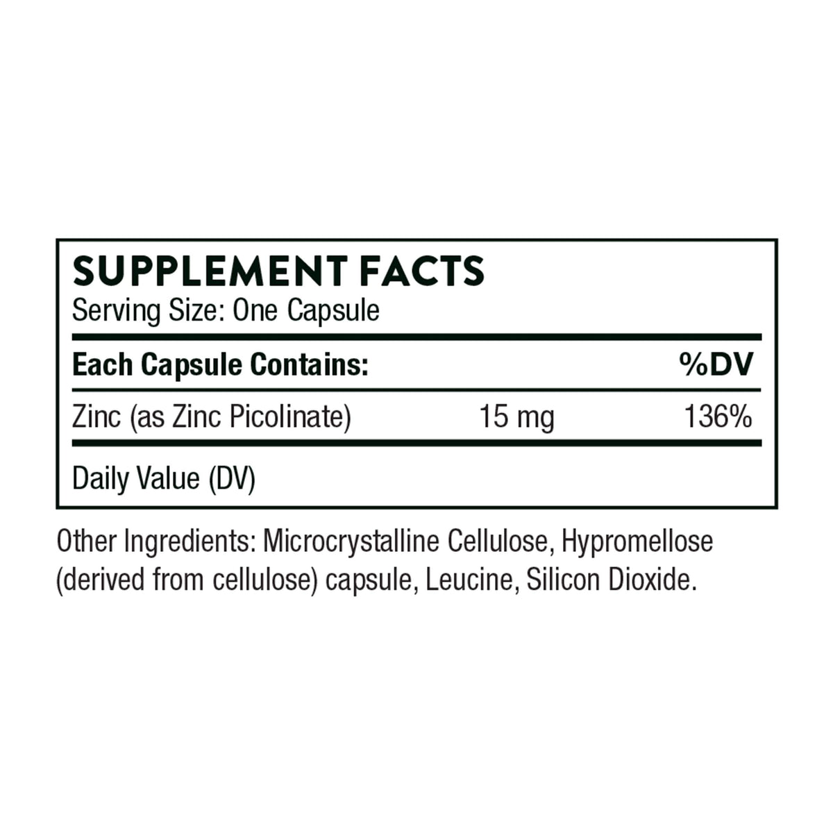 Thorne Zinc Picolinate 15mg - Highly Absorbable Zinc Supplement - Supports Wellness