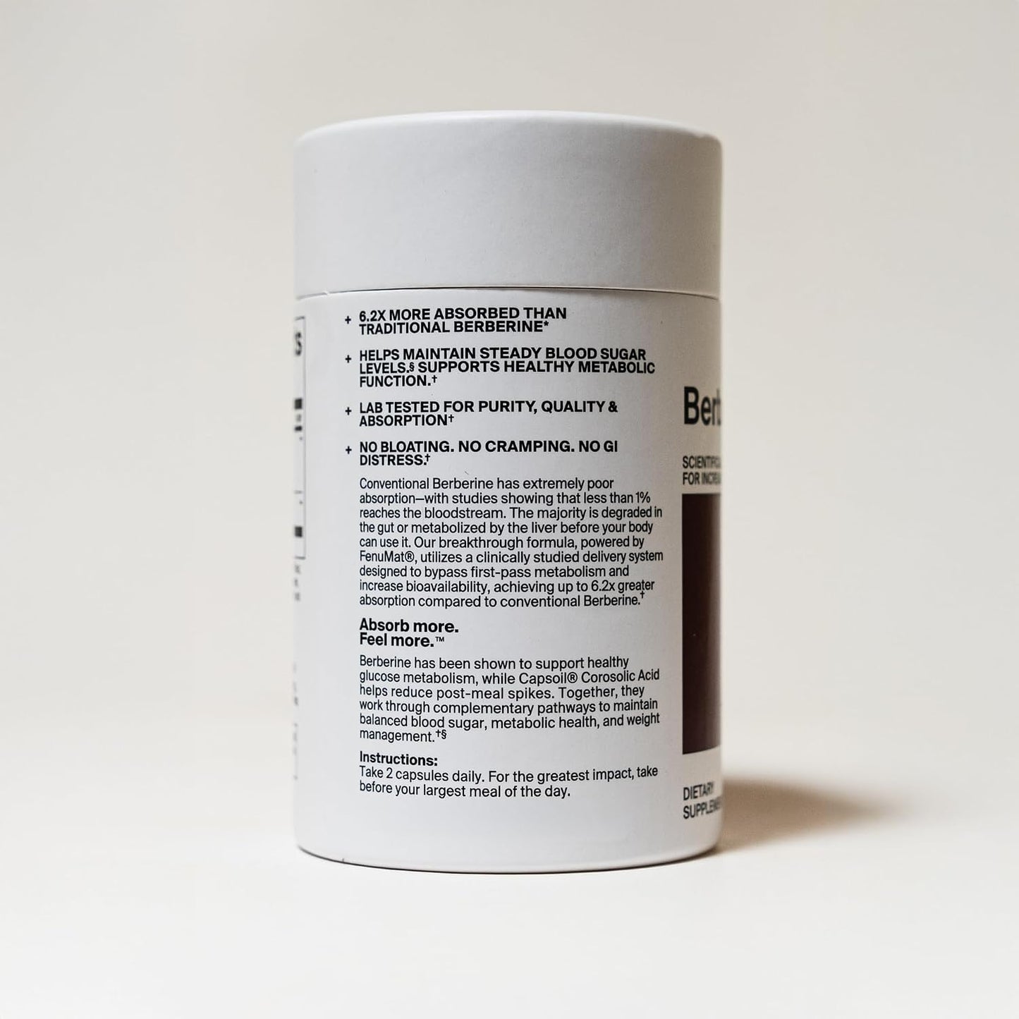 The Absorption Company Berberine, 60 Capsules, Enhanced Absorption | Bioavailable & Sustained Release, Liposomal, Stack with WLP-1