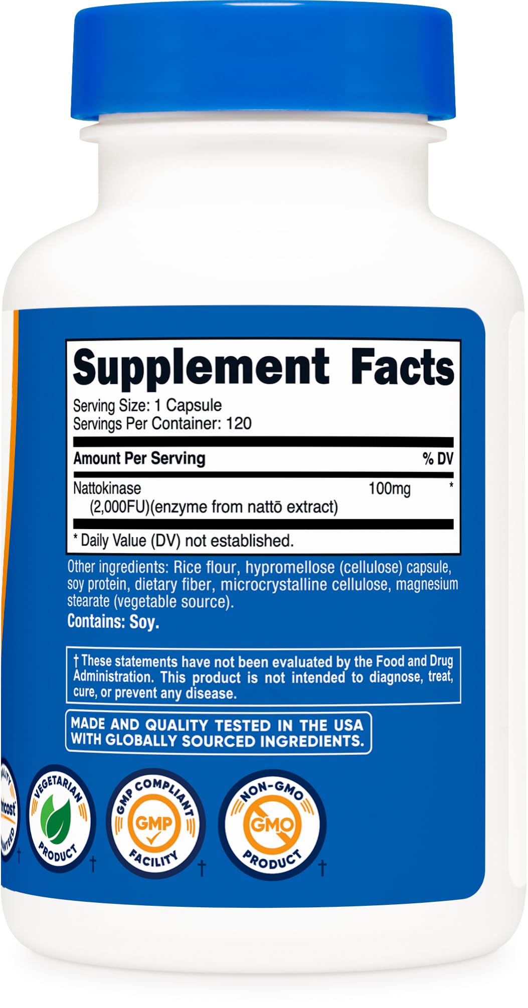 Nutricost Nattokinase 2,000FU, 120 Capsules - Gluten Free, Non-GMO, Vegetarian Friendly