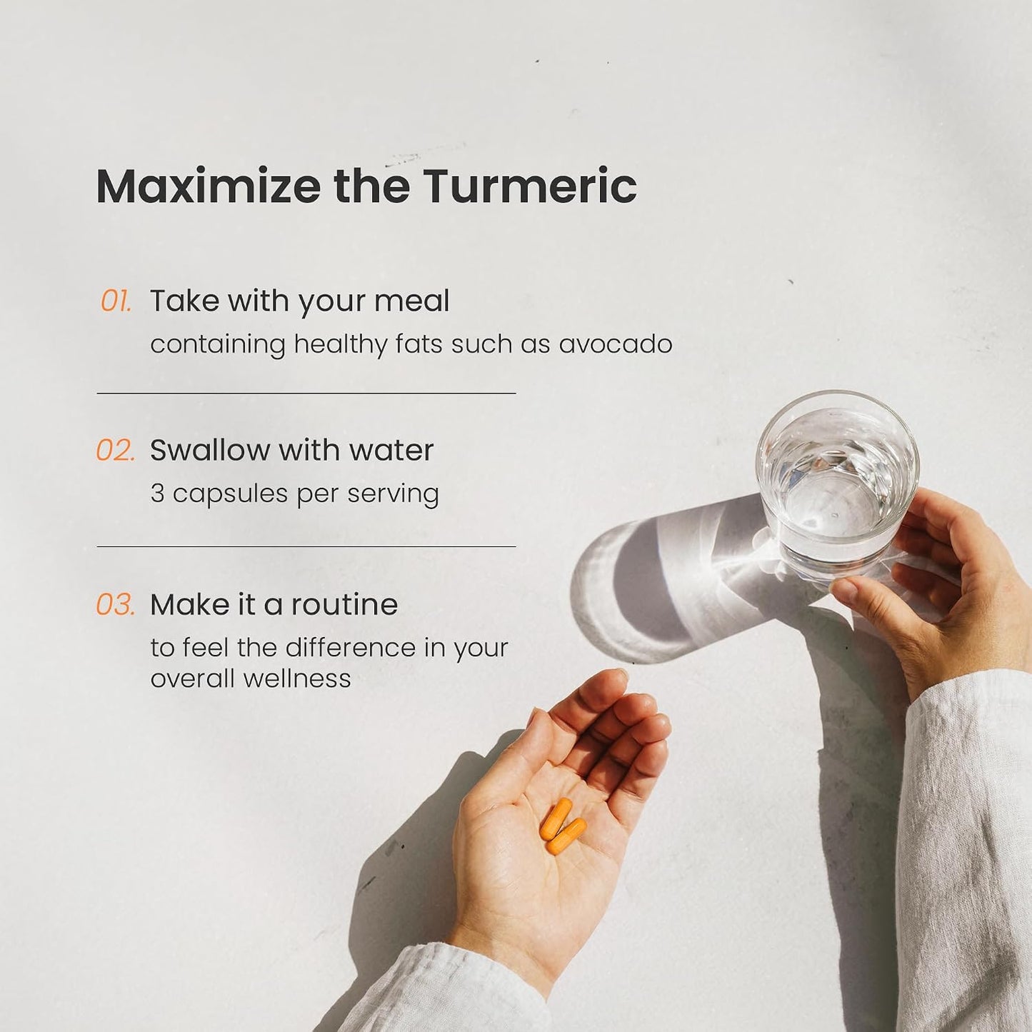 Turmeric Curcumin - 2,256 mg Complex with Ginger & Black Pepper Extract - 95% Curcuminoids - Extra Strength Turmeric Supplement for Joint Health, Brain, Heart & Immune Support - 180 Turmeric Capsules