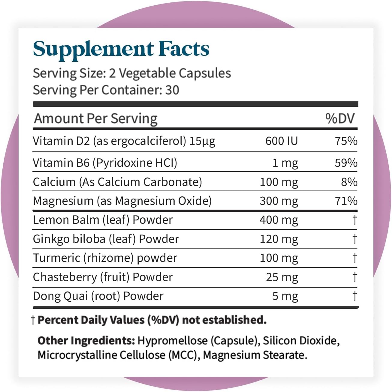 Pattern Wellness PMS Complex – Monthly Cycle Wellness Support – with Vitamin B6, Magnesium & Herbal Extracts – 60 Vegan Capsules