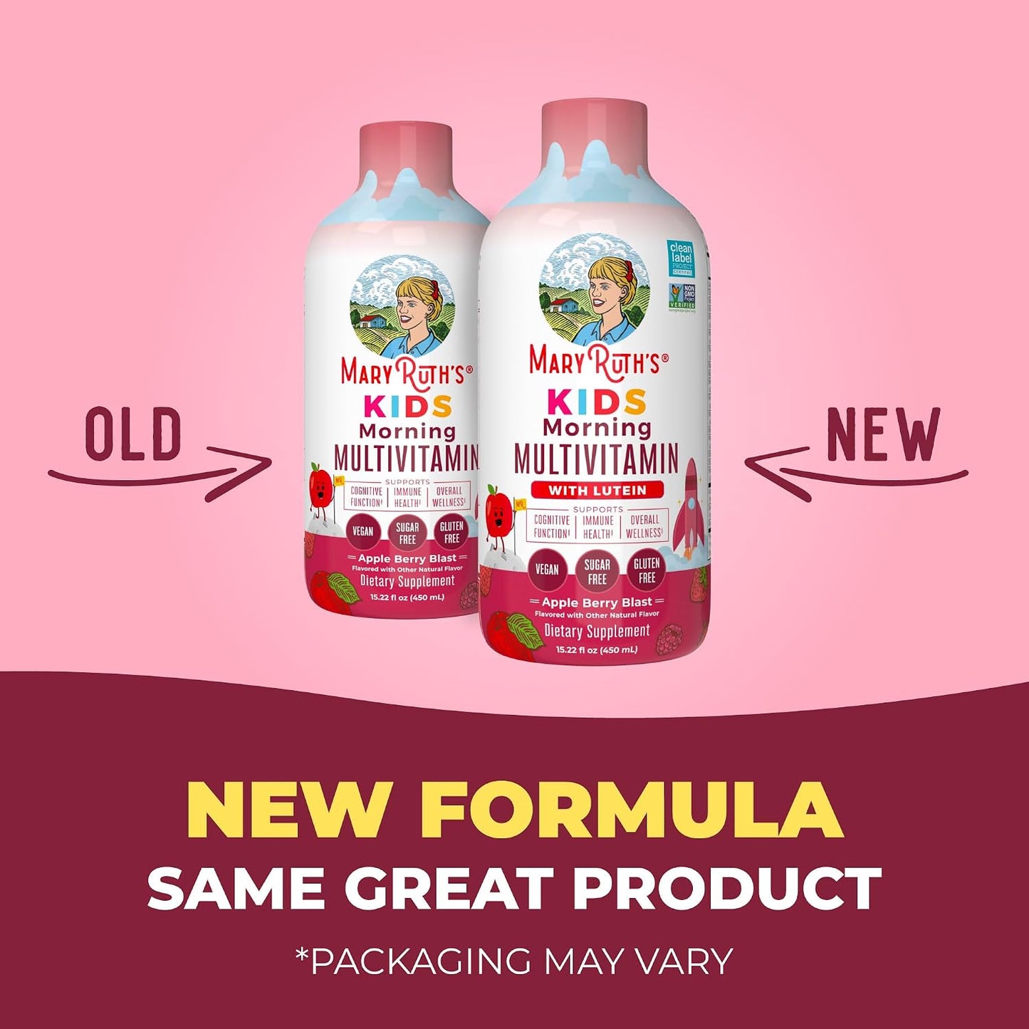 MARYRUTH'S Liquid Morning Multivitamin for Kids | Kids Multivitamin | Immune Support Supplement | Vitamin C | Vitamin D | Essential Nutrients | Vegan | 30-180 Servings | 15.22 fl oz