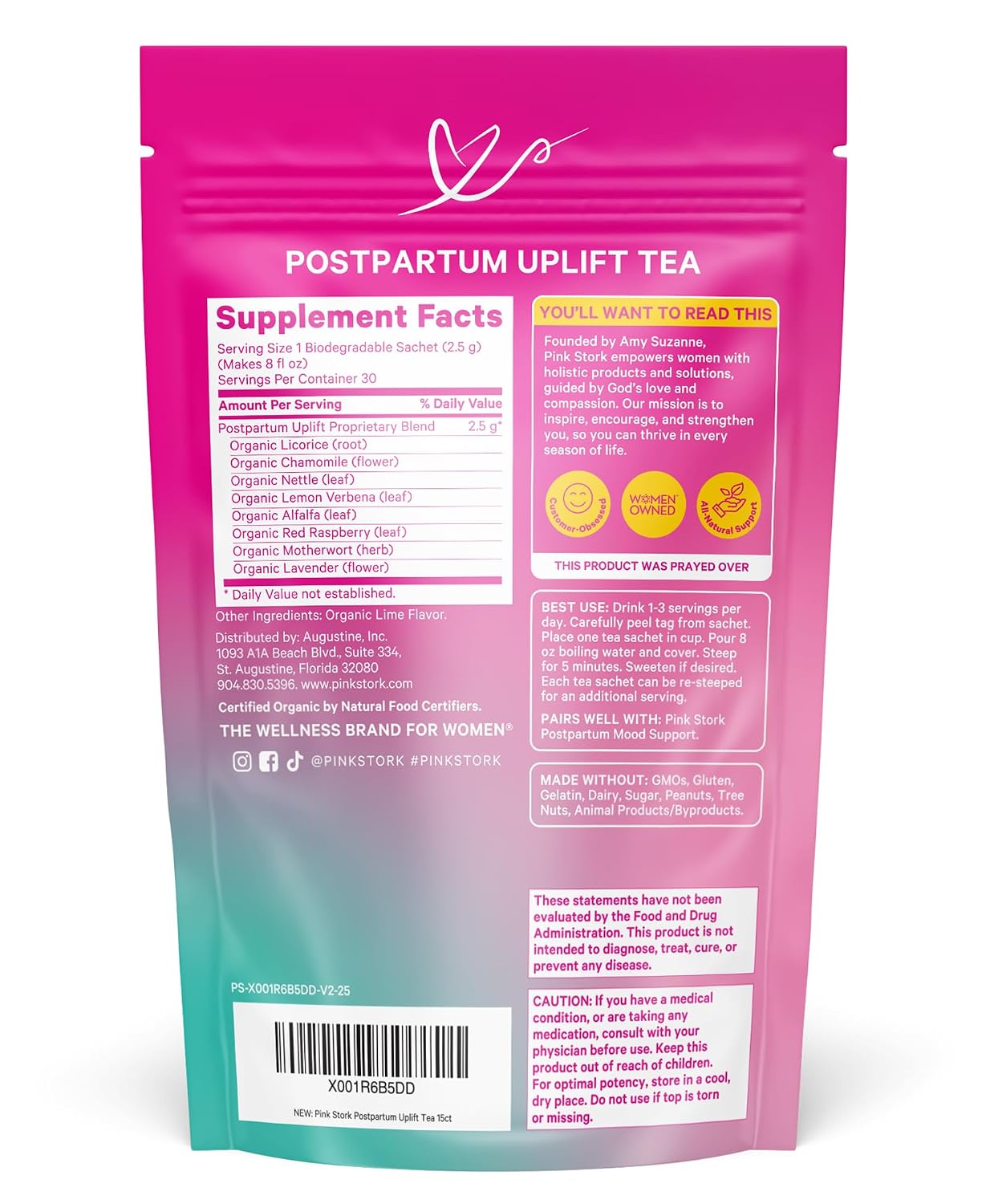 Pink Stork Postpartum Uplift® Mood Support Tea for Women