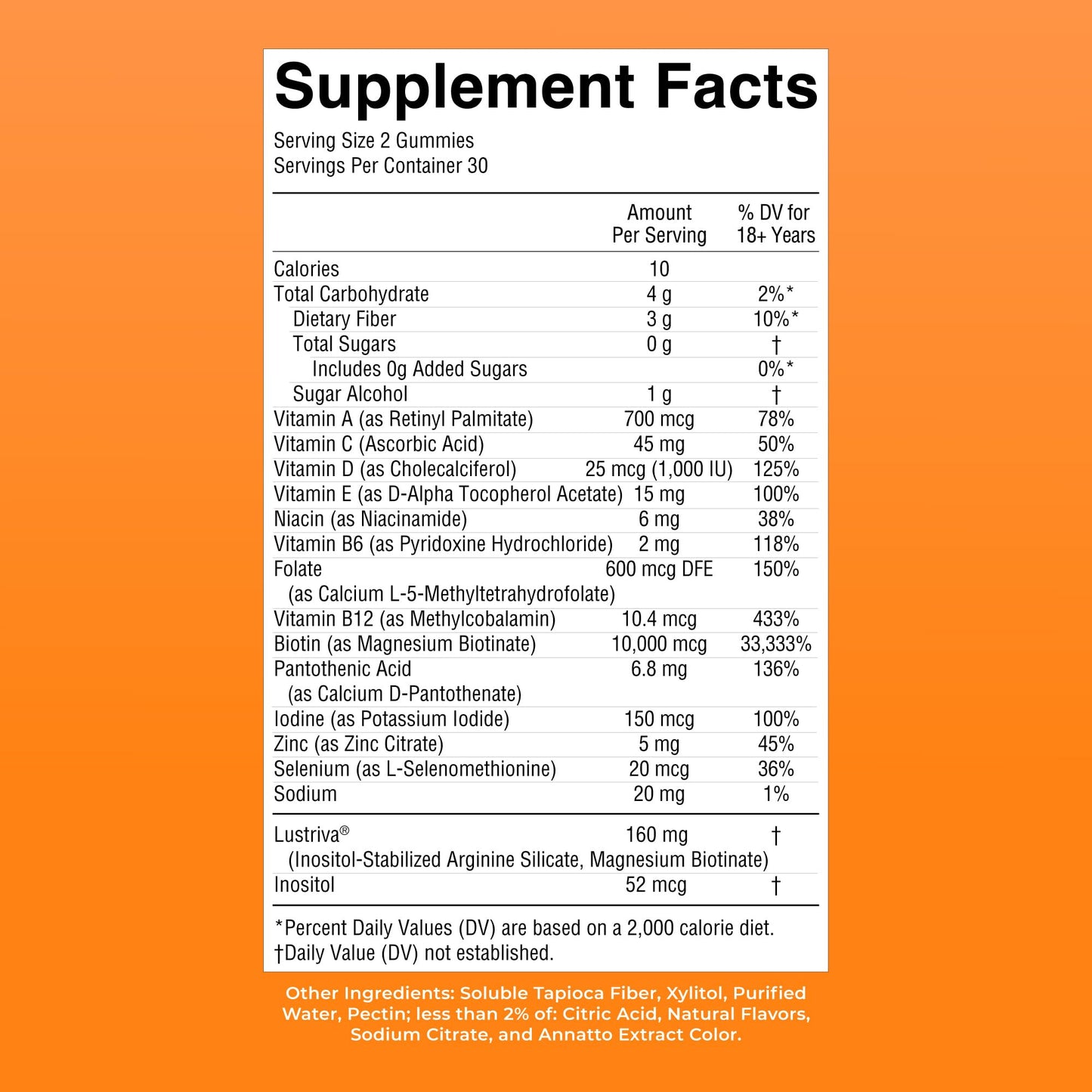 MaryRuth's Multivitamin + Hair Growth Gummies | with Lustriva® | Biotin 10000mcg | B Vitamins | Formulated for Thicker Hair, Wrinkles, Fine Lines, Skin Care | Ages 18+ | 30 Servings