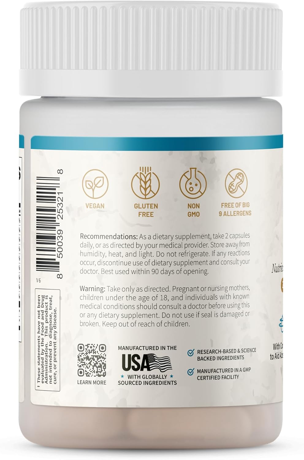 Snap Supplements Natural Iron Builder Supplements, 60 Vegan Capsules