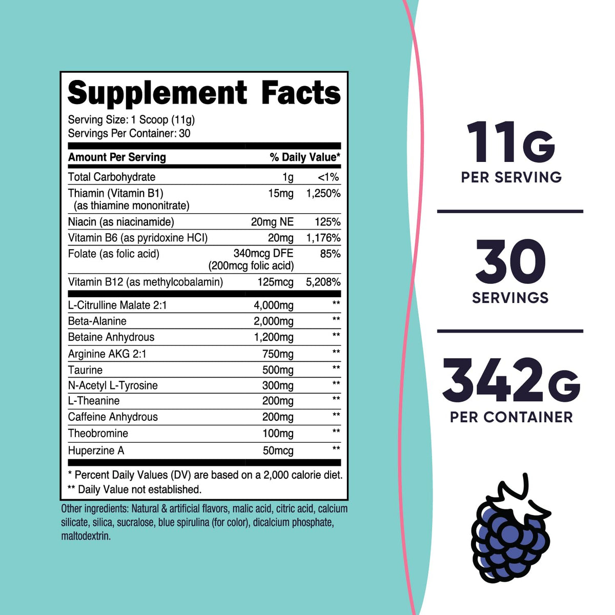 Nutricost Pre-Workout Powder for Women, Blue Raspberry, 30 Servings