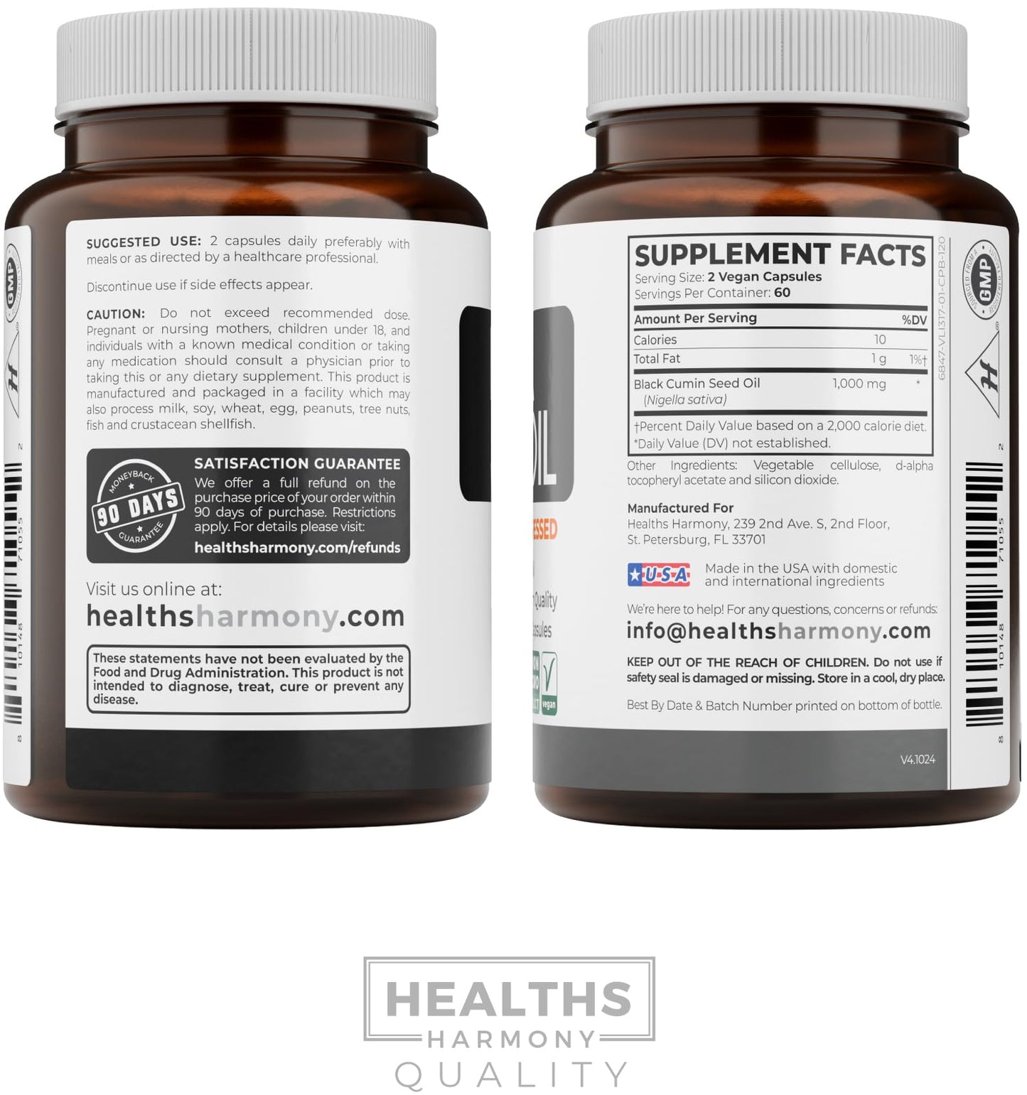 Black Seed Oil - 120 Softgel Capsules Skin Health (Non-GMO & Vegan) Cold-Pressed Nigella Sativa Producing Pure Black Cumin Seed Oil with Vitamin E - 500mg Each, 1000mg Per 2 Capsule Serving